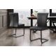 Seturi scaune, HoReCa - Set de 2 scaune, Metal, Piele Naturala, Negru, SAMSON