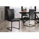 Seturi scaune, HoReCa - Set de 2 scaune, Metal, Piele Naturala, Negru, SAMSON