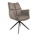 Scaun pivotant modern, Piele Naturala, Maro, PAPILLON