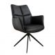Scaun pivotant modern, Piele Naturala, Negru, PAPILLON