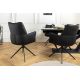 Scaune - Scaun pivotant modern, Piele Naturala, Negru, PAPILLON