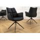 Scaune - Scaun pivotant modern, Piele Naturala, Negru, PAPILLON