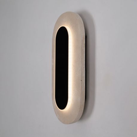 Aplice, corpuri de iluminat pentru pereti - Aplica de perete LED, Travertin, Natur, Travertino Oval 10W
