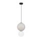 Pendul LED decorativ portelan gri, sticla alb, NOESIS