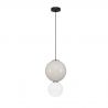 Pendul LED decorativ portelan gri, sticla alb, NOESIS
