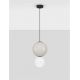 Pendule, Lustre suspendate - Pendul LED decorativ portelan gri, sticla alb, NOESIS