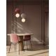 Pendule, Lustre suspendate - Pendul LED decorativ portelan bordeaux, sticla alb, NOESIS