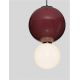 Pendule, Lustre suspendate - Pendul LED decorativ portelan bordeaux, sticla alb, NOESIS