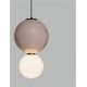 Pendule, Lustre suspendate - Pendul LED decorativ portelan mocha, sticla alb, NOESIS