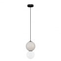 Pendul LED decorativ portelan gri deschis, sticla alb, NOESIS