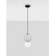 Pendule, Lustre suspendate - Pendul LED decorativ portelan gri deschis, sticla alb, NOESIS