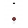 Pendul LED decorativ portelan bordeaux, sticla alb, NOESIS