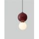 Pendule, Lustre suspendate - Pendul LED decorativ portelan bordeaux, sticla alb, NOESIS