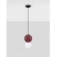 Pendule, Lustre suspendate - Pendul LED decorativ portelan bordeaux, sticla alb, NOESIS