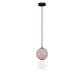 Pendule, Lustre suspendate - Pendul LED decorativ portelan mocha, sticla alb, NOESIS