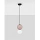 Pendule, Lustre suspendate - Pendul LED decorativ portelan mocha, sticla alb, NOESIS