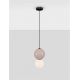 Pendule, Lustre suspendate - Pendul LED decorativ portelan mocha, sticla alb, NOESIS