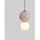 Pendule, Lustre suspendate - Pendul LED decorativ portelan mocha, sticla alb, NOESIS