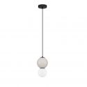 Pendul LED decorativ portelan gri deschis, sticla alb, NOESIS