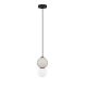 Pendule, Lustre suspendate - Pendul LED decorativ portelan gri deschis, sticla alb, NOESIS