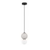 Pendul LED decorativ portelan gri deschis, sticla alb, NOESIS