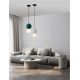 Pendule, Lustre suspendate - Pendul LED decorativ portelan gri deschis, sticla alb, NOESIS