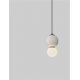 Pendule, Lustre suspendate - Pendul LED decorativ portelan gri deschis, sticla alb, NOESIS