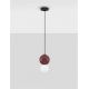 Pendule, Lustre suspendate - Pendul LED decorativ portelan bordeaux, sticla alb, NOESIS