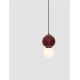 Pendule, Lustre suspendate - Pendul LED decorativ portelan bordeaux, sticla alb, NOESIS