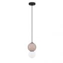 Pendul LED decorativ portelan mocha, sticla alb, NOESIS