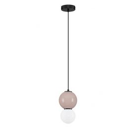 Pendule, Lustre suspendate - Pendul LED decorativ portelan mocha, sticla alb, NOESIS