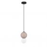 Pendul LED decorativ portelan mocha, sticla alb, NOESIS
