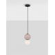 Pendule, Lustre suspendate - Pendul LED decorativ portelan mocha, sticla alb, NOESIS