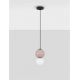Pendule, Lustre suspendate - Pendul LED decorativ portelan mocha, sticla alb, NOESIS