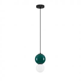 Pendule, Lustre suspendate - Pendul LED decorativ portelan jasper, sticla alb, NOESIS