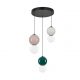 Pendule, Lustre suspendate - Lustra LED decorativa portelan mocha, jasper, gri, sticla alb, NOESIS