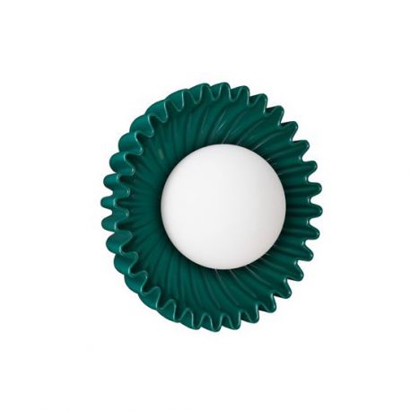Aplice, corpuri de iluminat pentru pereti - Aplica decorativa ceramica jasper, sticla alb, PETEL