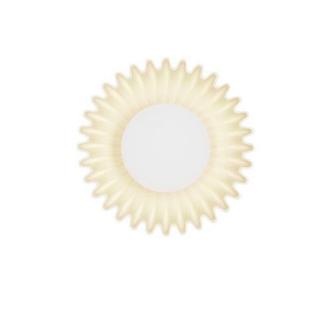 Aplice, corpuri de iluminat pentru pereti - Aplica decorativa ceramica crem, sticla alb, PETEL