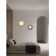 Aplice, corpuri de iluminat pentru pereti - Aplica decorativa ceramica crem, sticla alb, PETEL
