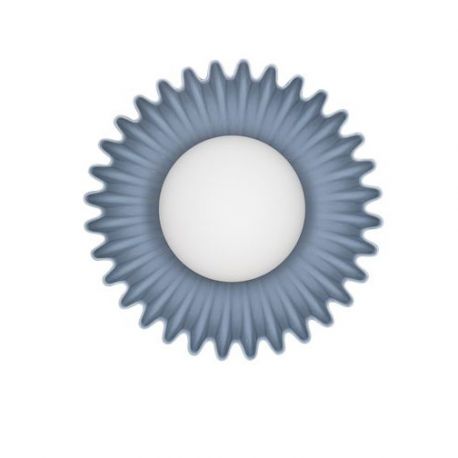 Aplice, corpuri de iluminat pentru pereti - Aplica decorativa ceramica blue gri, sticla alb, PETEL