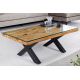 Masute Living - Masuta design high-tech din metal si lemn masiv, Barracuda 110cm
