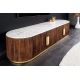 Comode - Comoda TV design retro, Lemn, Marmura alba, GATSBY 170cm