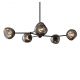 Pendule, Lustre suspendate - Lustra moderna cu 5 globuri sticla fumurie LIQUID DIAMOND