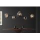 Pendule, Lustre suspendate - Lustra moderna cu 5 globuri sticla fumurie LIQUID DIAMOND