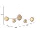 Pendule, Lustre suspendate - Lustra moderna cu 5 globuri sticla aurie LIQUID DIAMOND