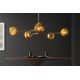 Pendule, Lustre suspendate - Lustra moderna cu 5 globuri sticla aurie LIQUID DIAMOND