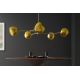 Pendule, Lustre suspendate - Lustra moderna cu 5 globuri sticla aurie LIQUID DIAMOND