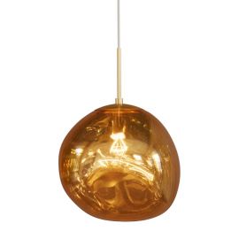 Pendule, Lustre suspendate - Lustra, Pendul modern cu glob sticla aurie LIQUID DIAMOND 35cm