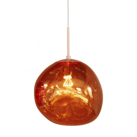 Pendule, Lustre suspendate - Lustra, Pendul modern cu glob sticla cupru LIQUID DIAMOND 35cm