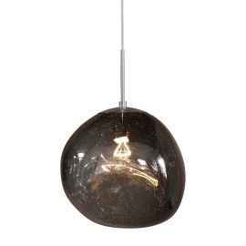 Pendule, Lustre suspendate - Lustra, Pendul modern cu glob sticla fumurie LIQUID DIAMOND 35cm